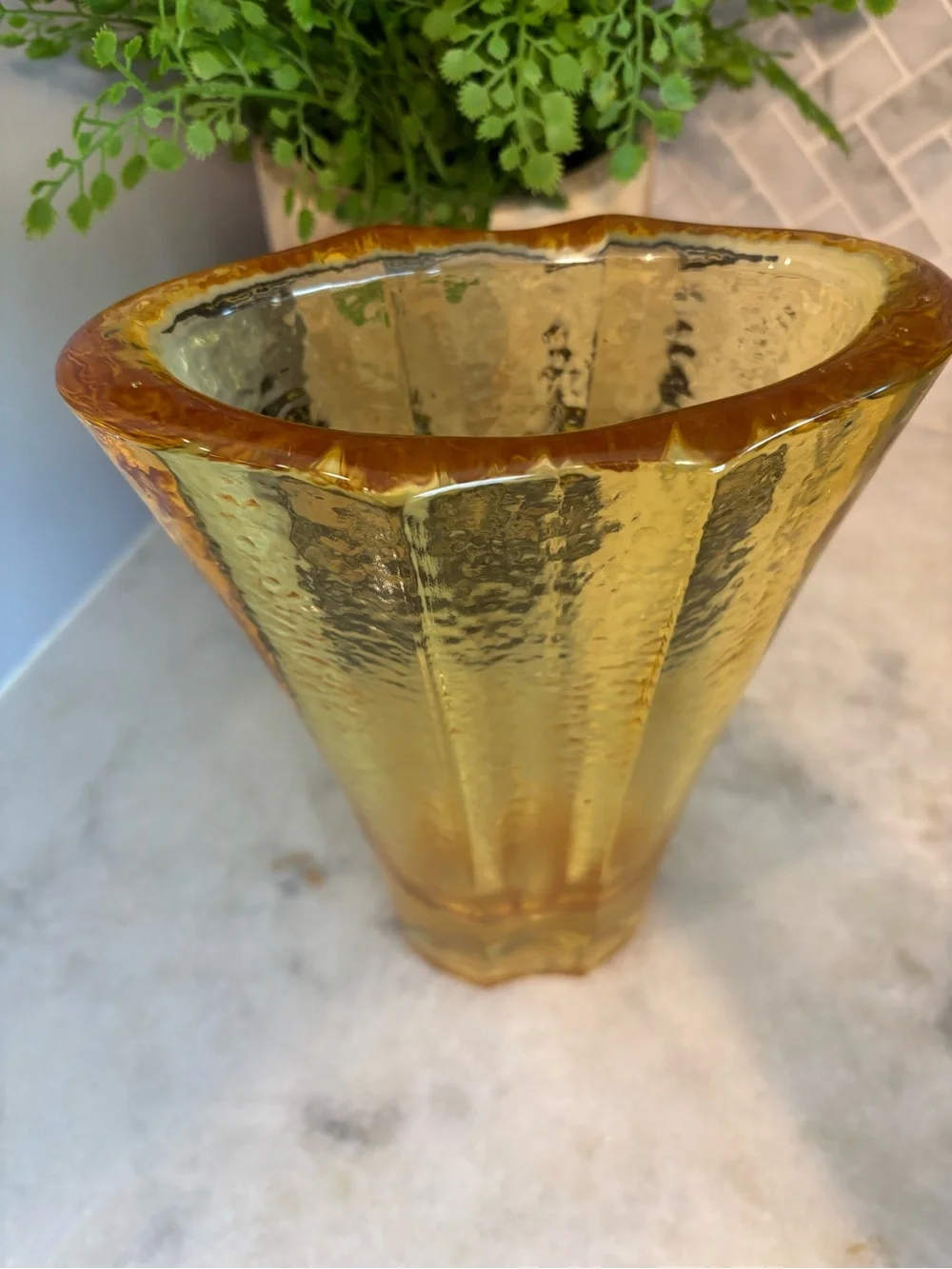 Fire And Light Citrus yellow Aurora Vase